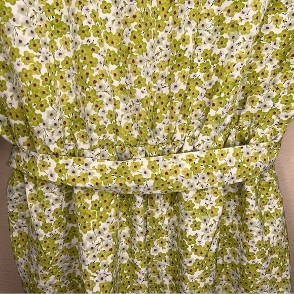 SIZE 6 SHEIN GREEN FLORAL RUFFLE ROMPER LIGHTWEIGHT COTTAGE - Picture 8 of 11